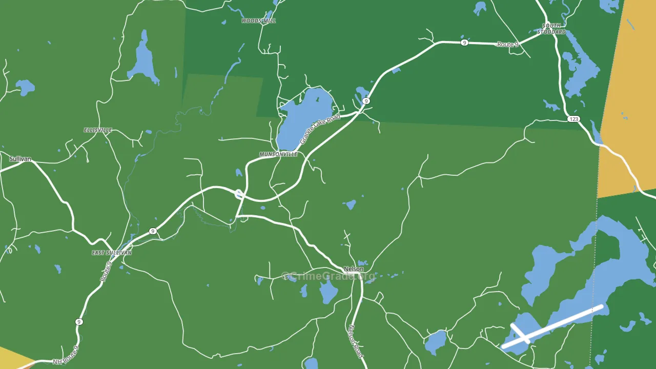 Munsonville, NH Map of Theft Rates