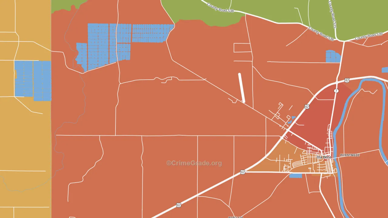 Murdock Crossing, MS Map of Theft Rates