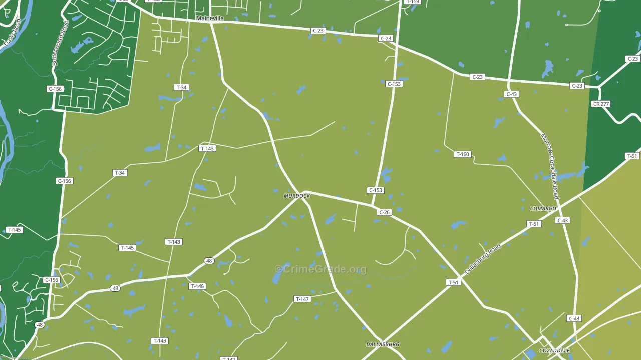 Murdock, OH Map of Theft Rates