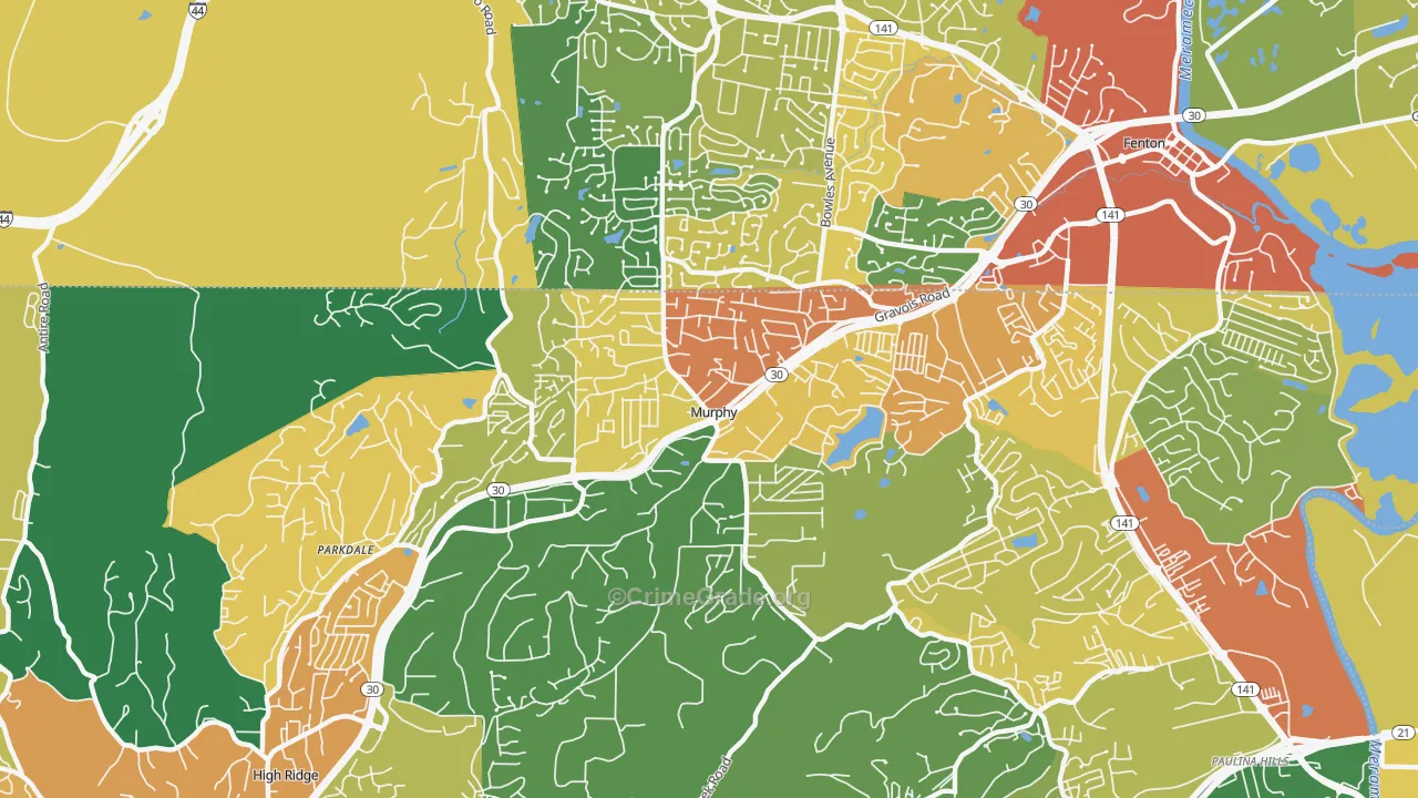 Murphy, MO Map of Theft Rates