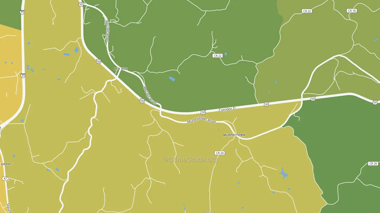 Murphytown, WV Map of Theft Rates