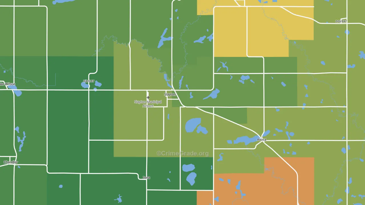 Murray County, MN Map of Theft Rates