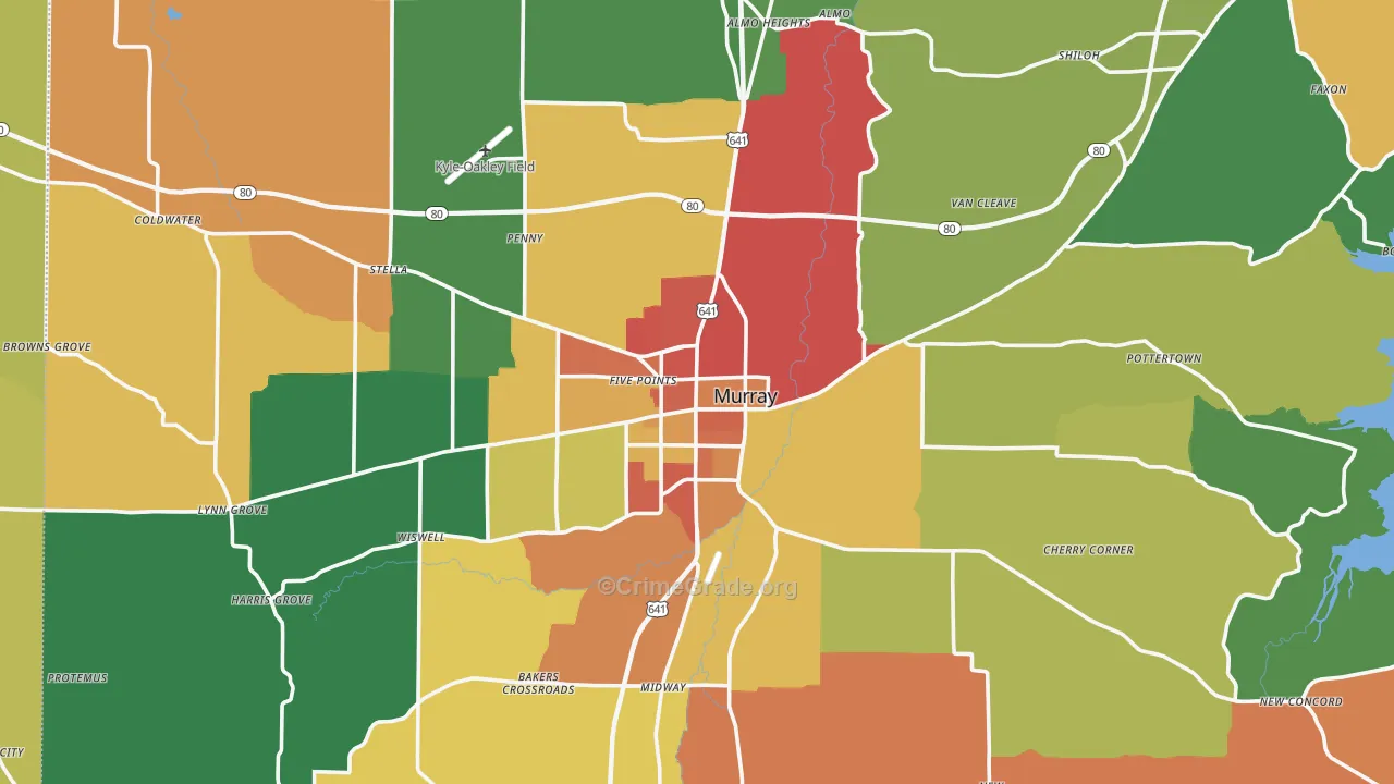 Murray, KY Map of Theft Rates