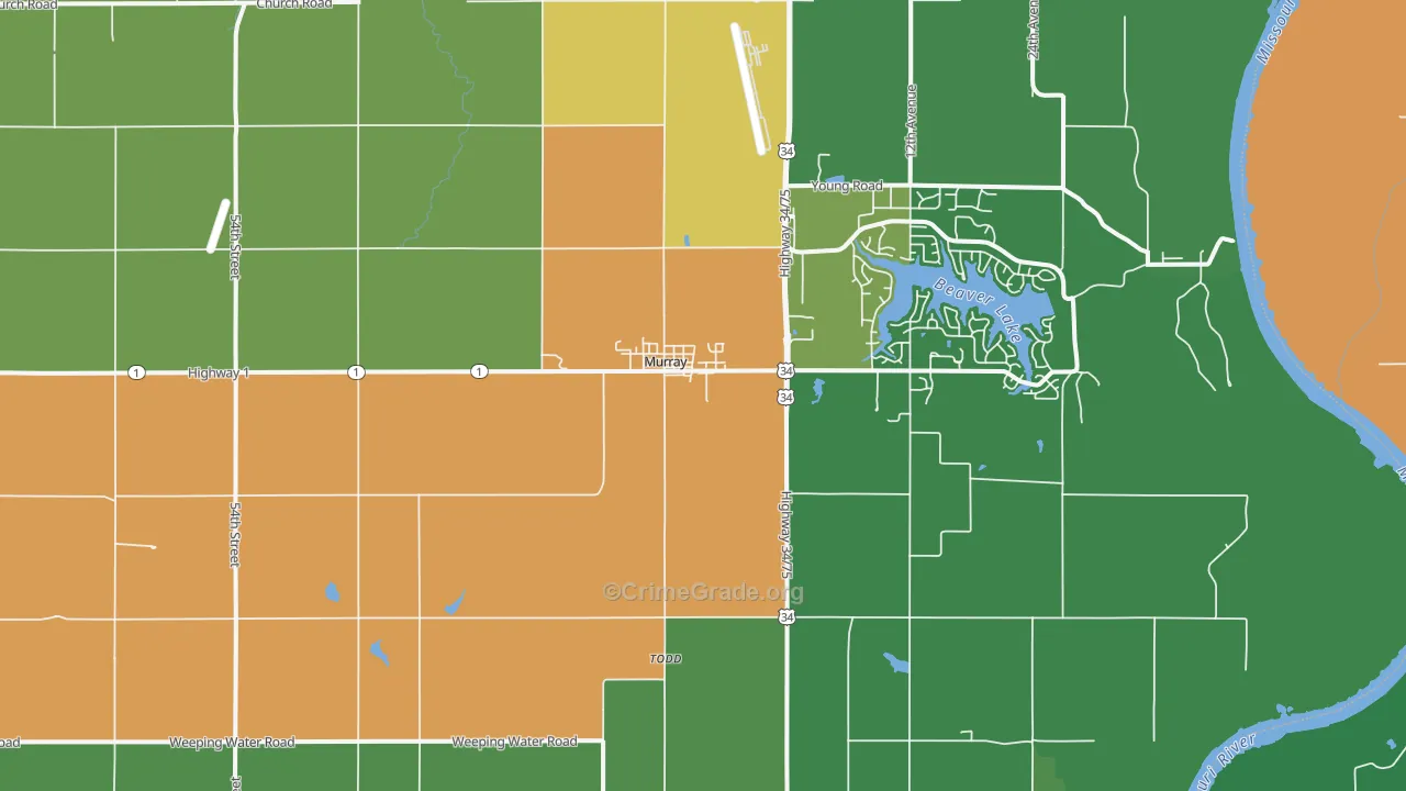 Murray, NE Map of Theft Rates