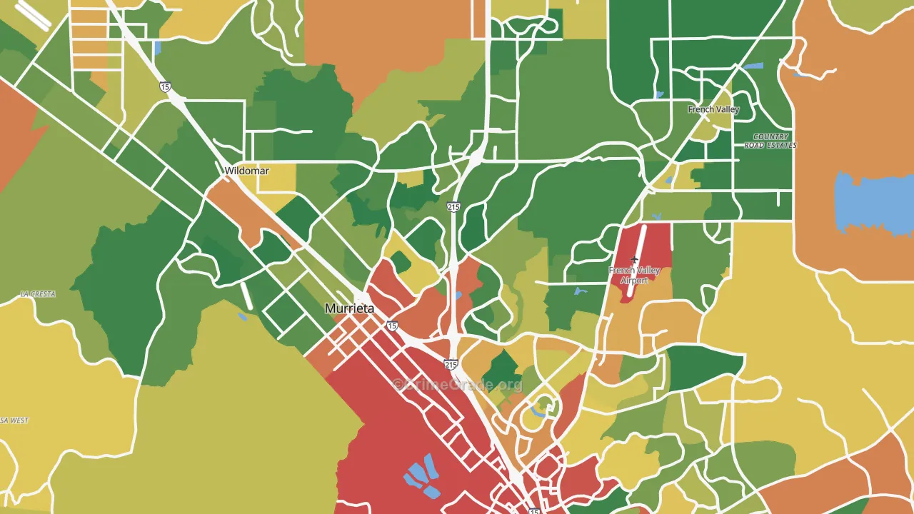 Murrieta, CA Map of Theft Rates