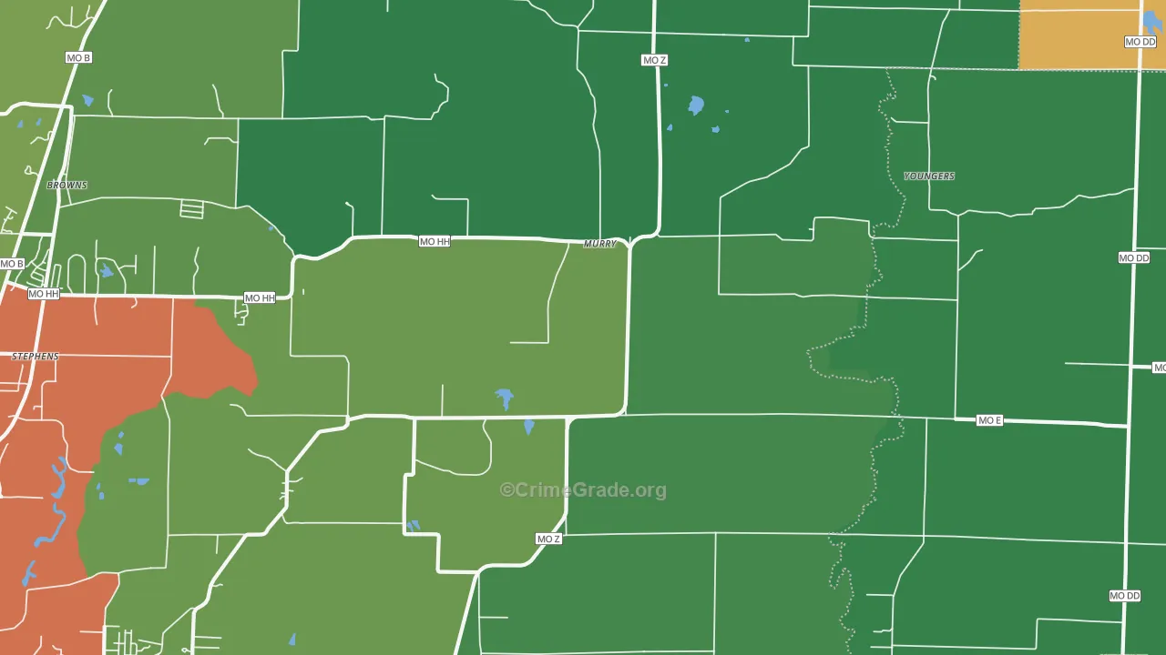 Murry, MO Map of Theft Rates