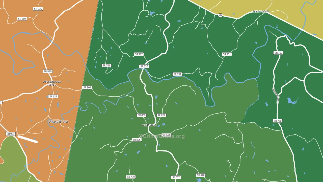 Museville, VA Map of Theft Rates