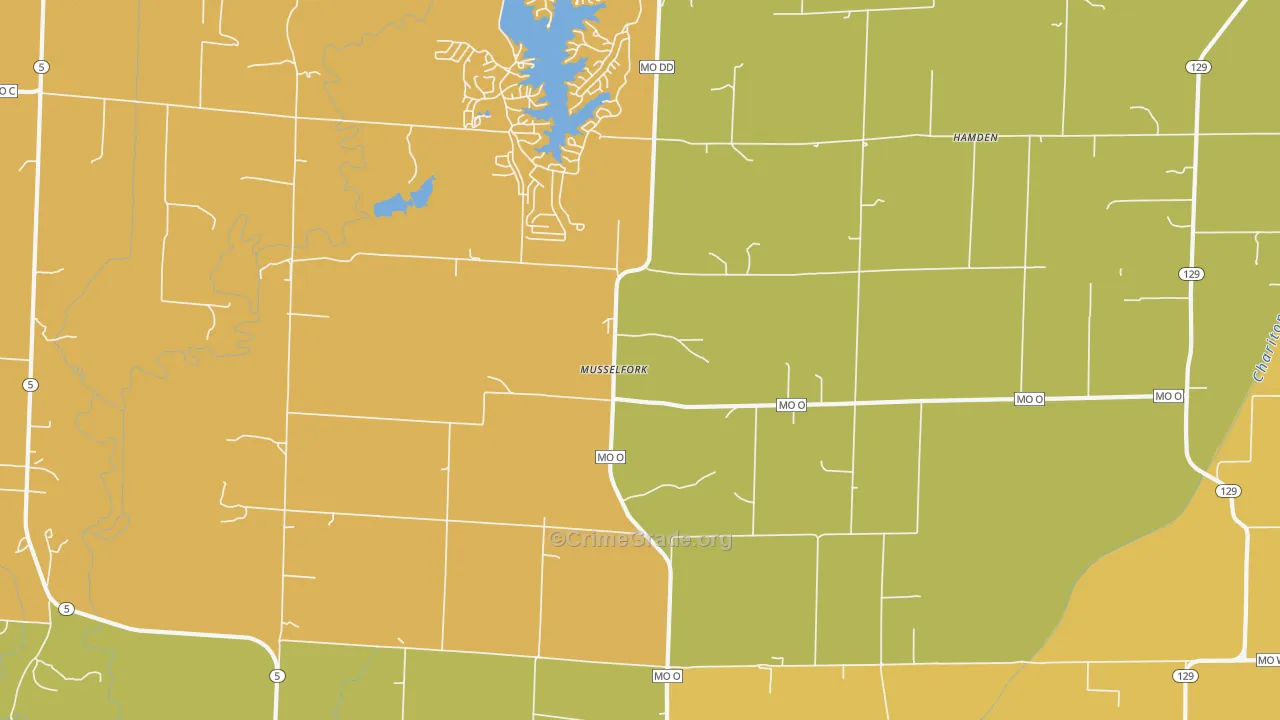 Musselfork, MO Map of Theft Rates