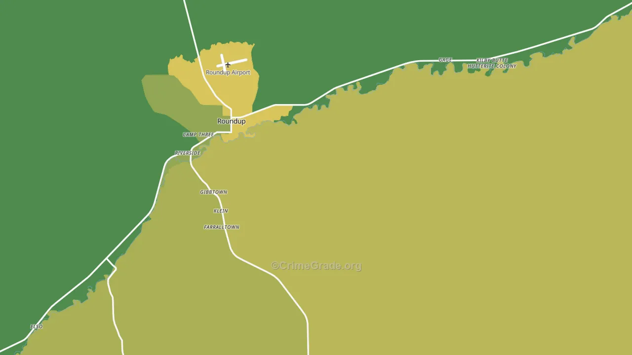 Musselshell County, MT Map of Theft Rates