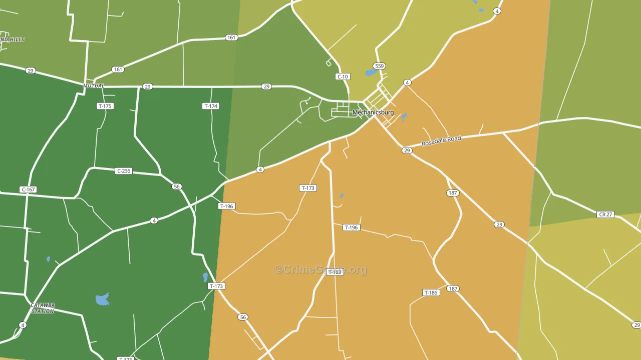 Mutual, OH Map of Theft Rates