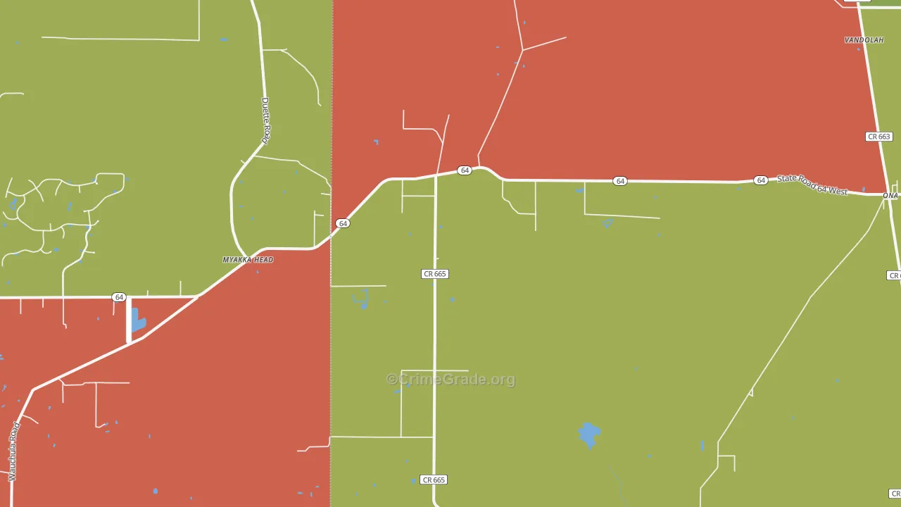 Myakka Head, FL Map of Theft Rates