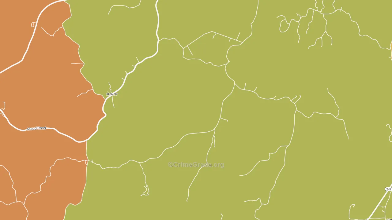 Mynot, AL Map of Theft Rates
