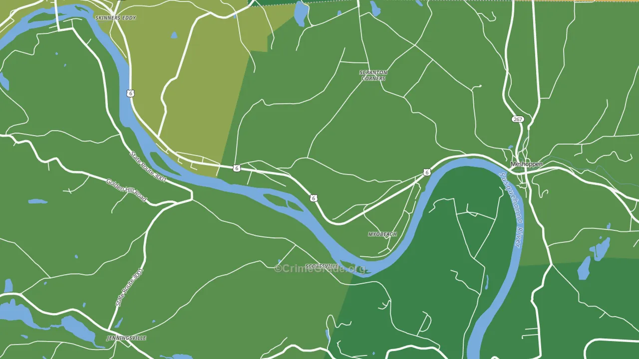 Myobeach, PA Map of Theft Rates