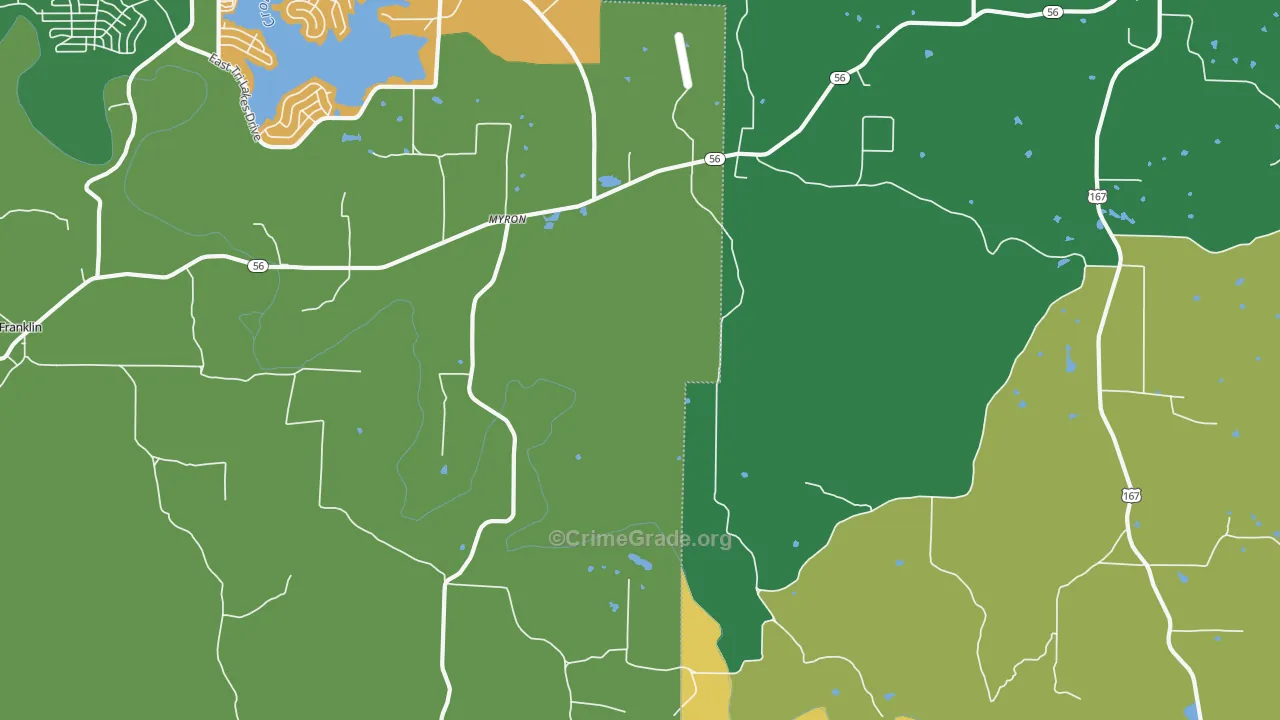 Myron, AR Map of Theft Rates