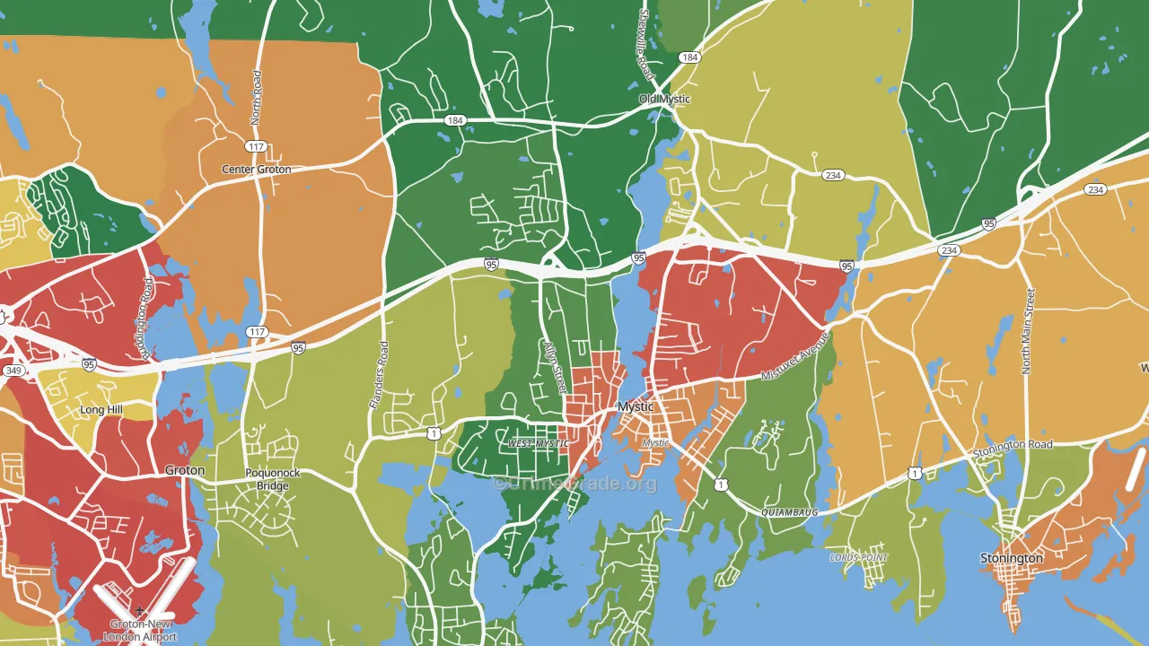 Mystic, CT Map of Theft Rates