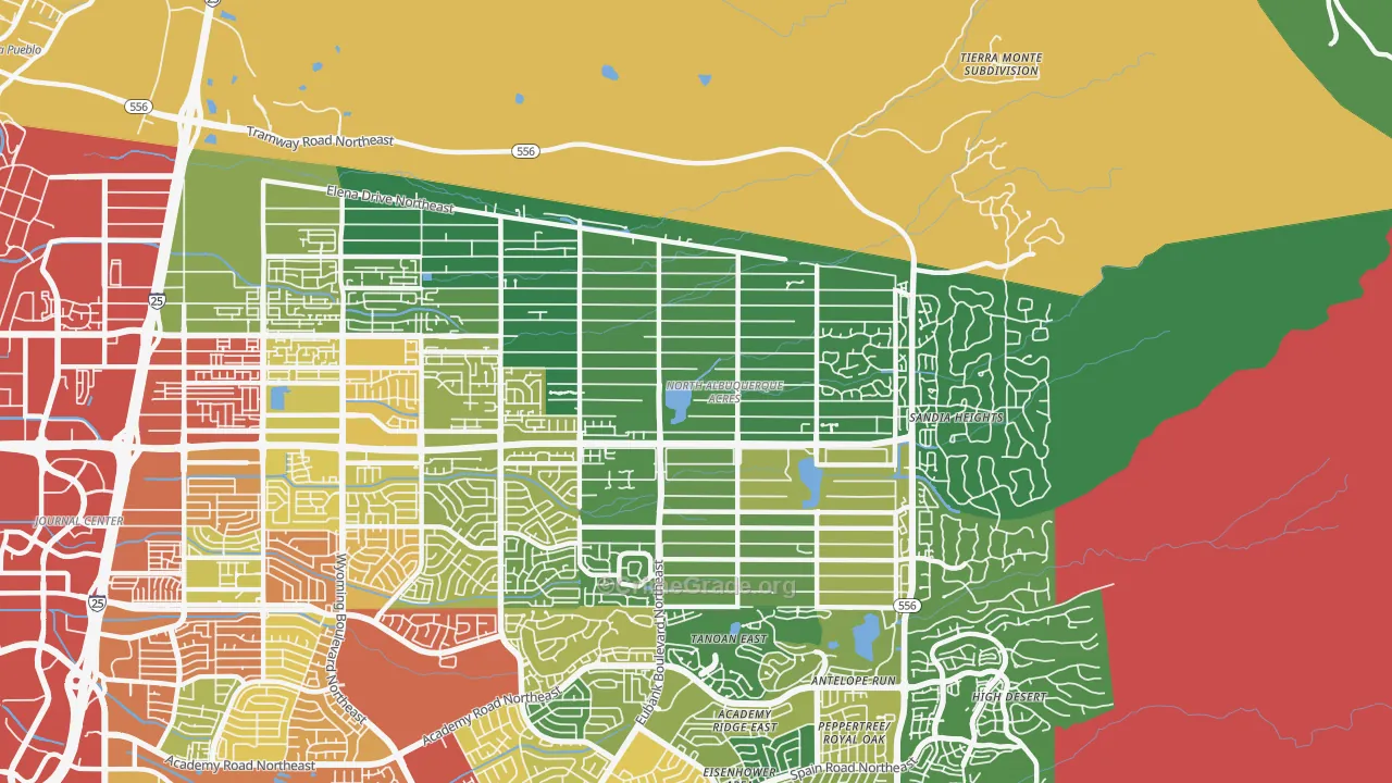 N Albuquerque Acres, Albuquerque, NM Map of Theft Rates