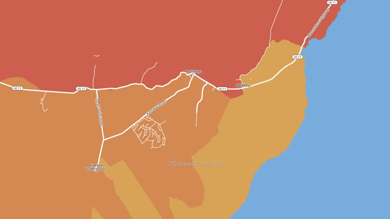 Naalehu, HI Map of Theft Rates