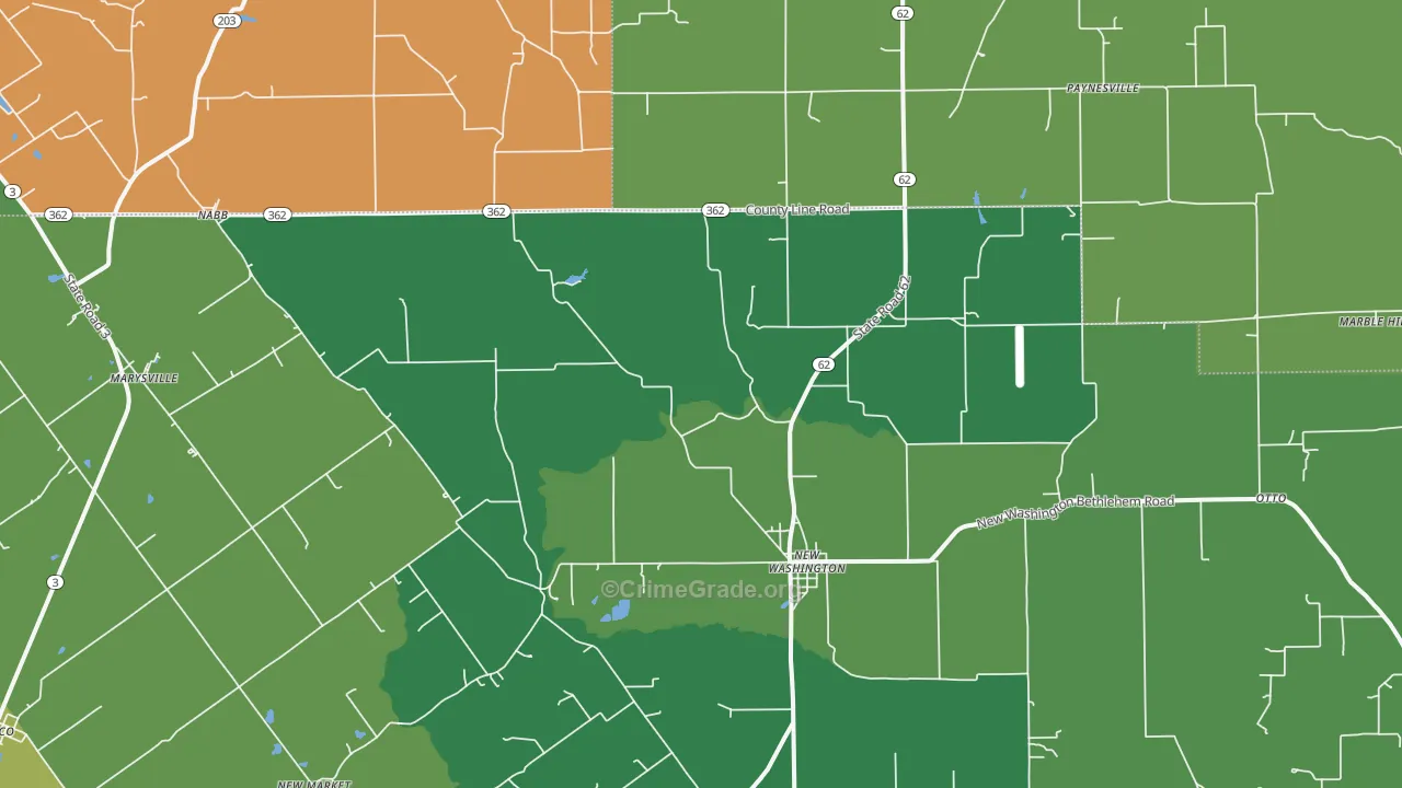 Nabb, IN Map of Theft Rates