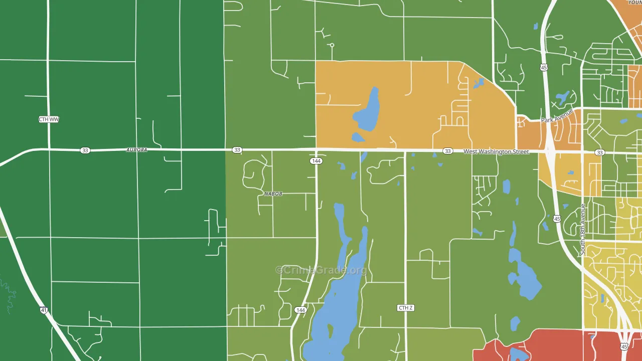 Nabob, WI Map of Theft Rates