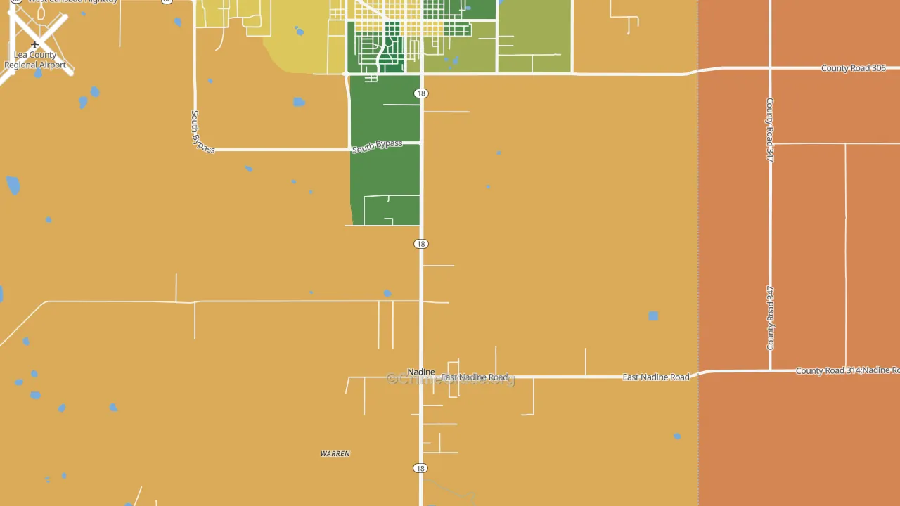 Nadine, NM Map of Theft Rates