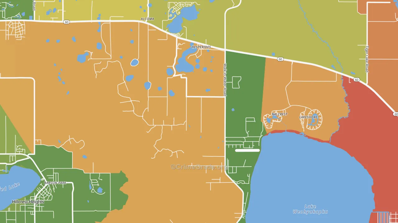 Nalcrest, FL Map of Theft Rates