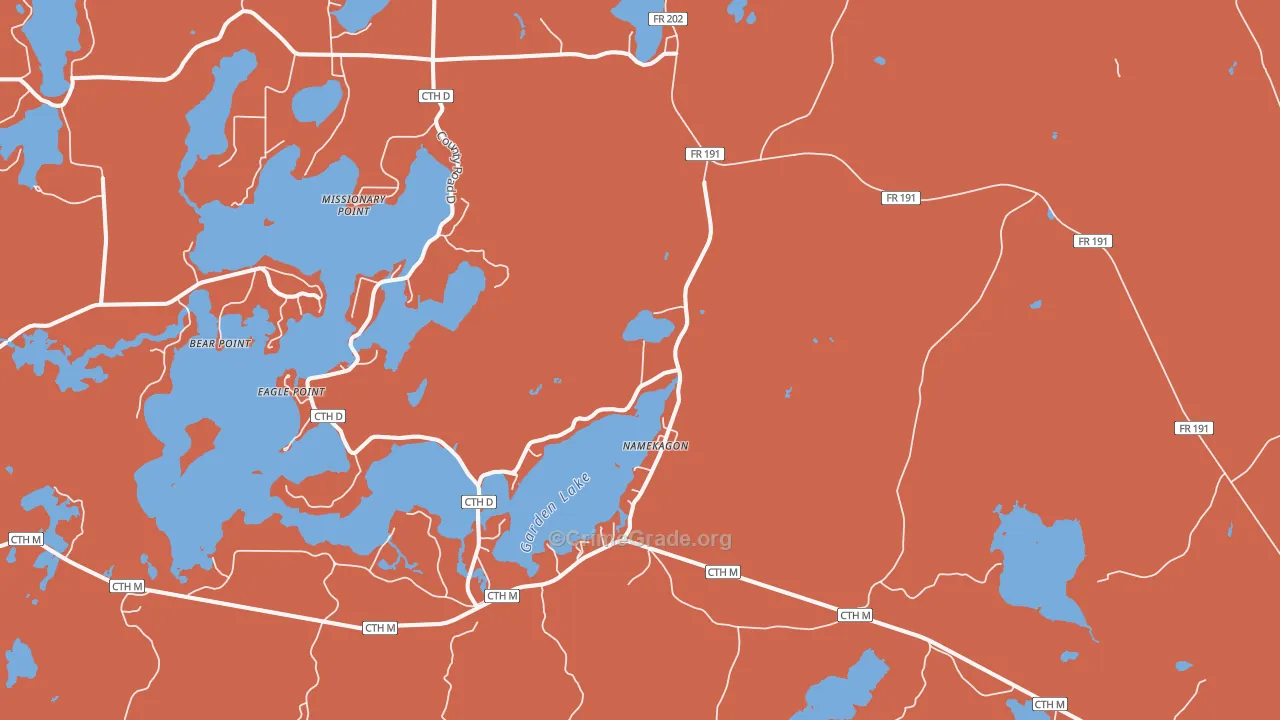 Namekagon, WI Map of Theft Rates