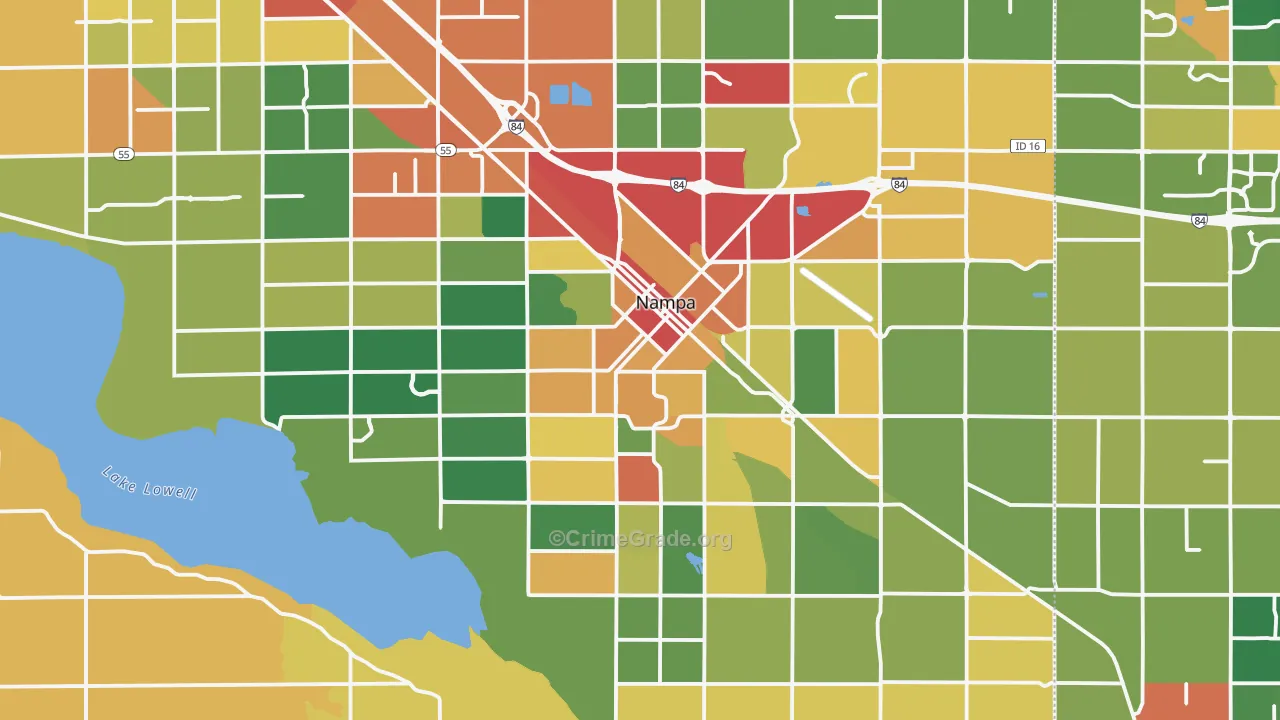 Nampa, ID Map of Theft Rates