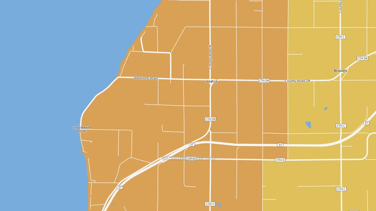 Namur, WI Map of Theft Rates