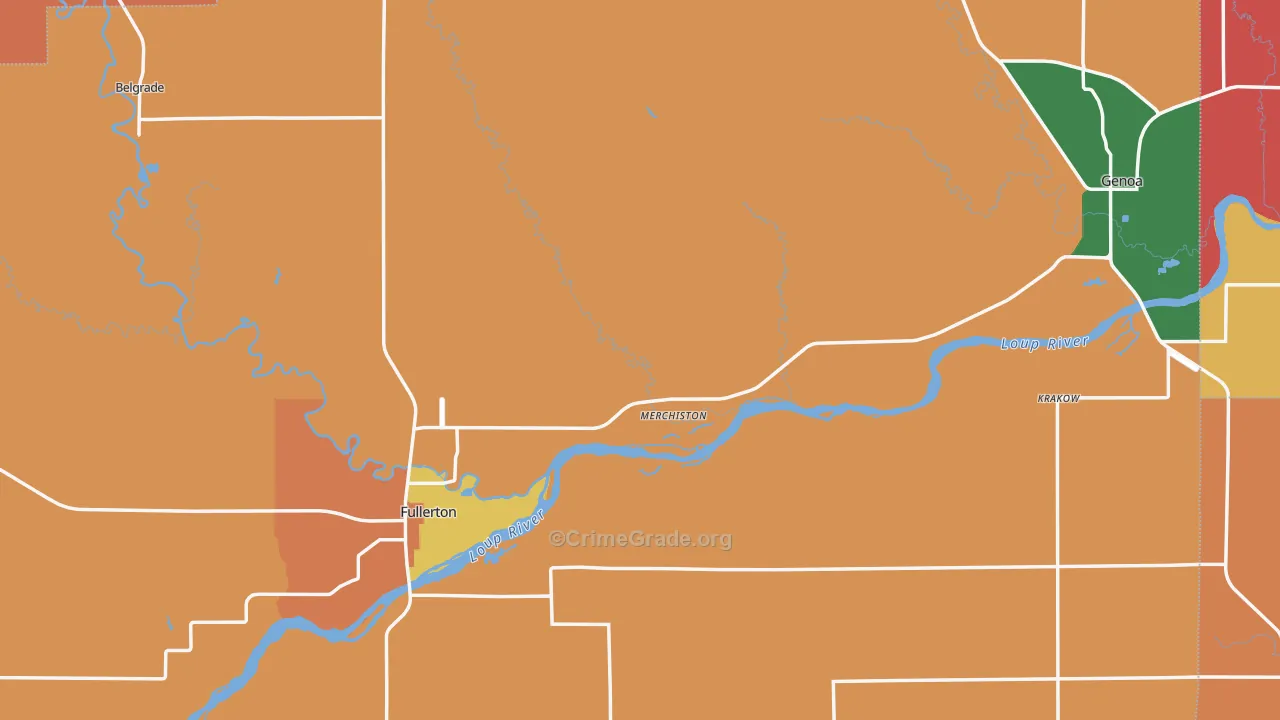 Nance County, NE Map of Theft Rates