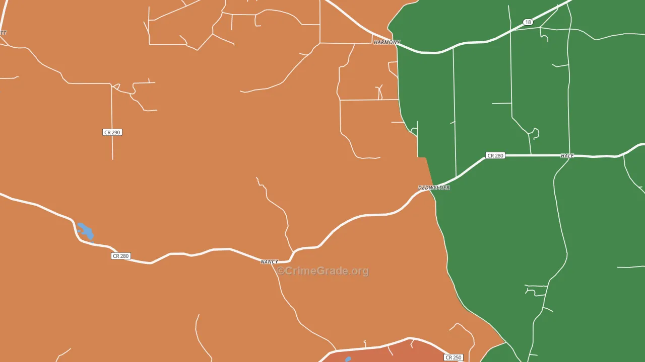 Nancy, MS Map of Theft Rates