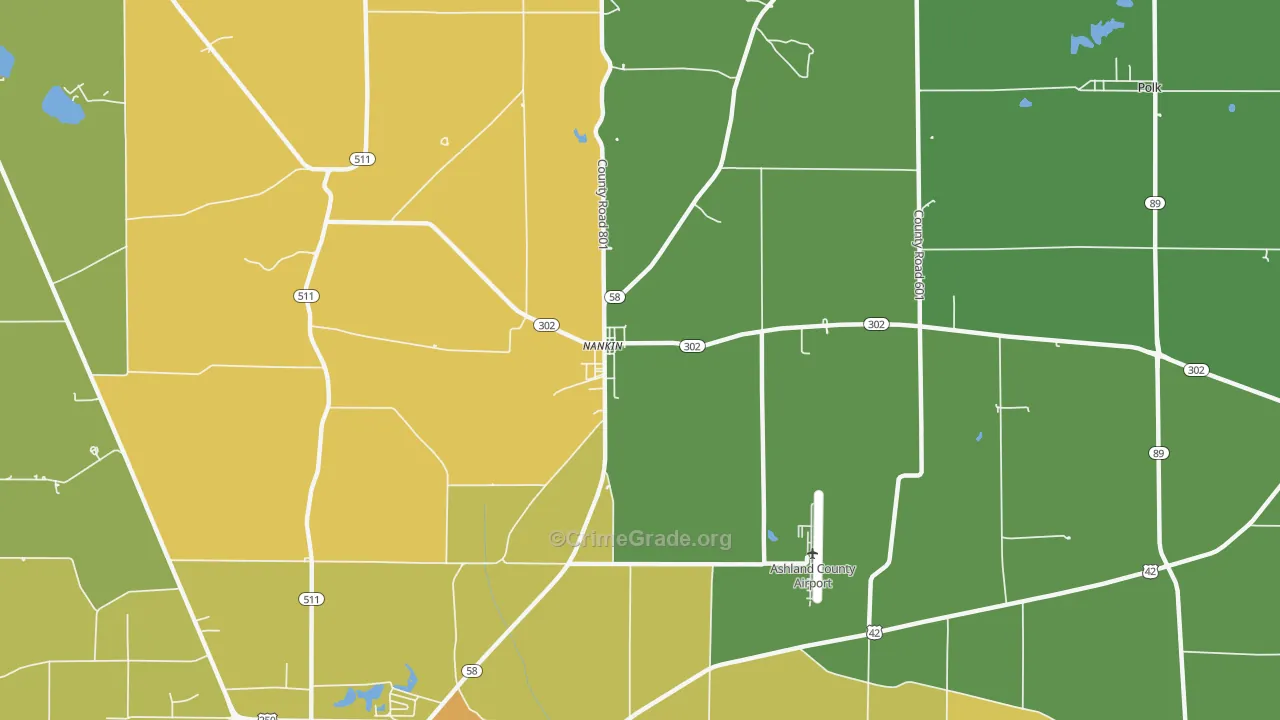 Nankin, OH Map of Theft Rates