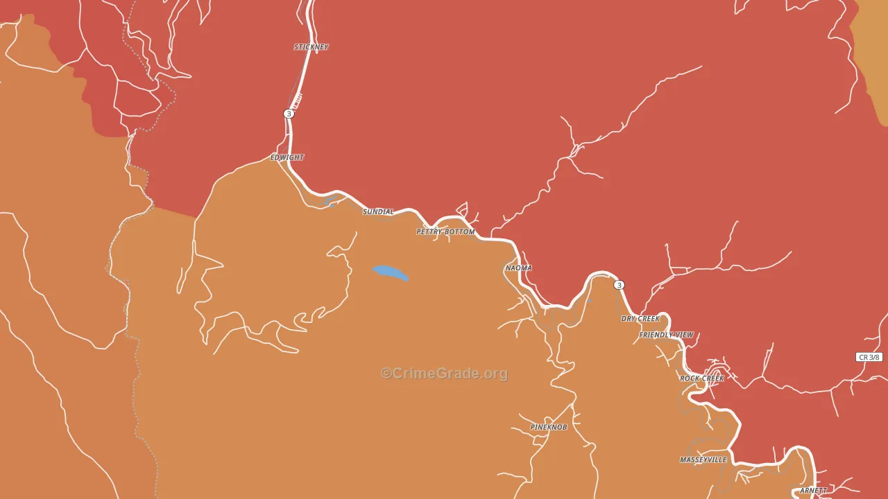 Naoma, WV Map of Theft Rates