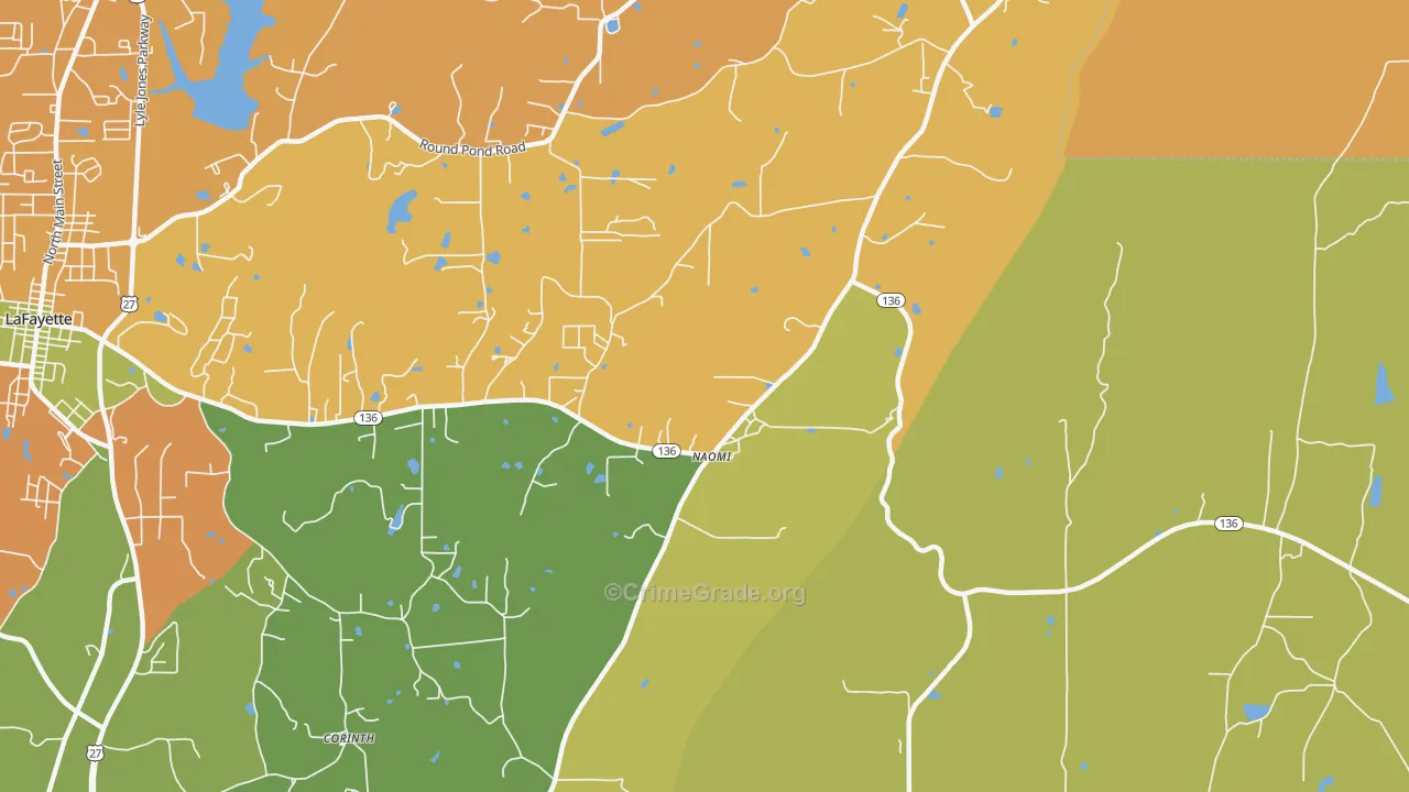 Naomi, GA Map of Theft Rates