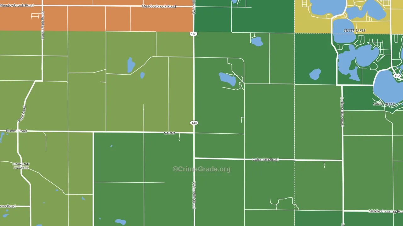Naomi, MI Map of Theft Rates
