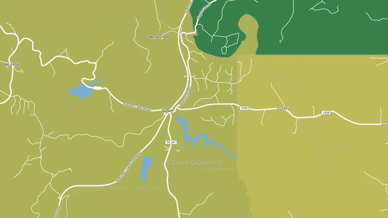 Napier, TN Map of Theft Rates