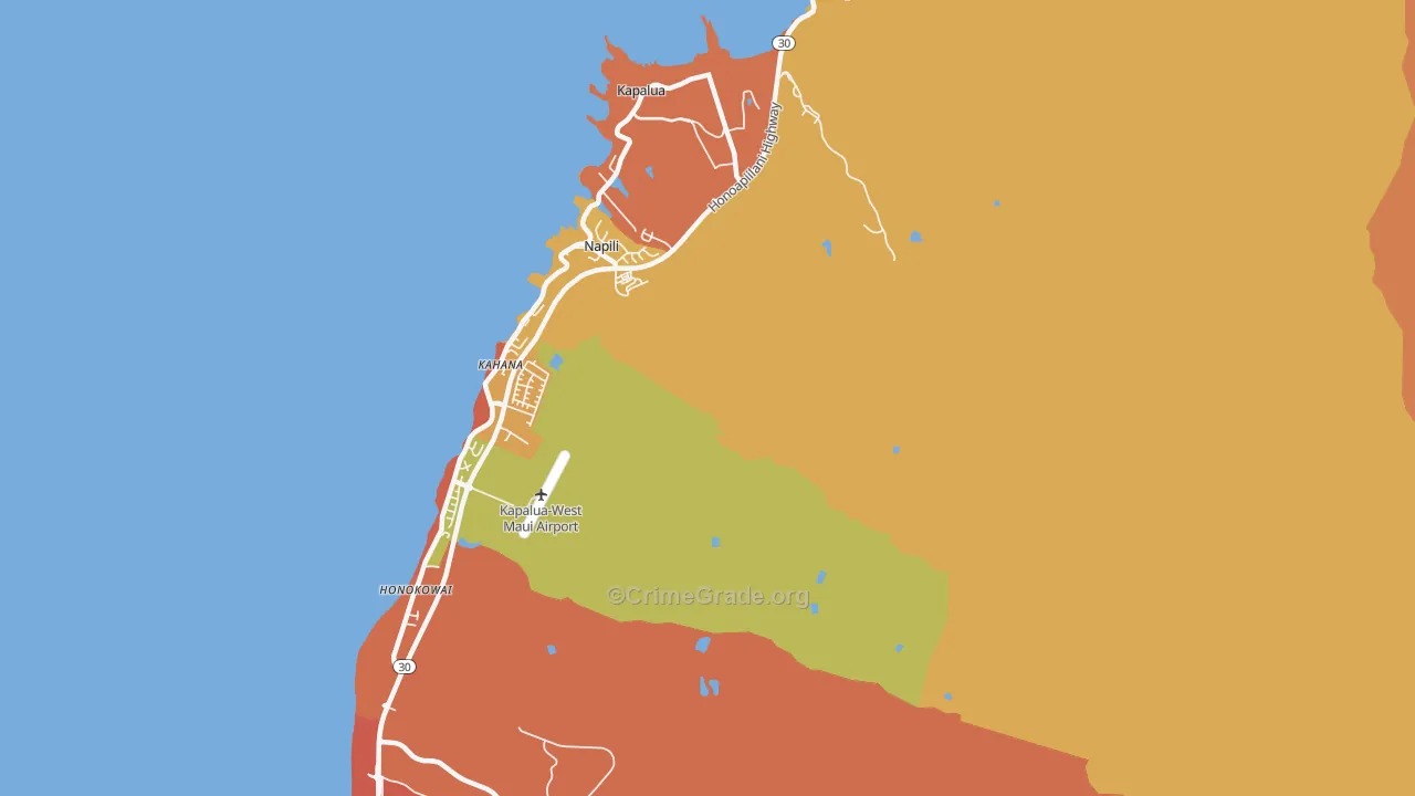 Napili, HI Map of Theft Rates