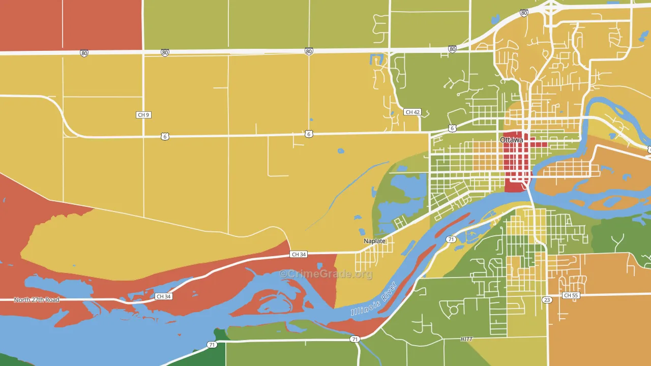 Naplate, IL Map of Theft Rates