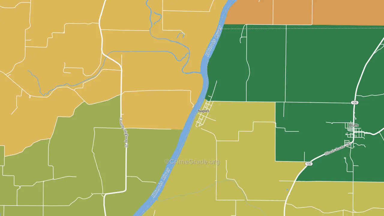 Naples, IL Map of Theft Rates