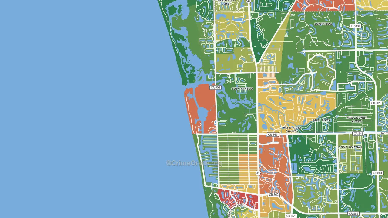 Naples Park, FL Map of Theft Rates