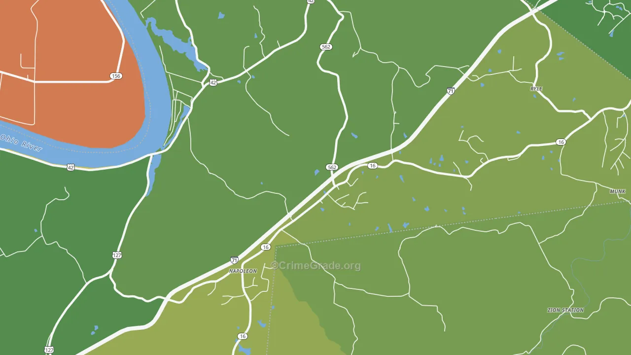 Napoleon, KY Map of Theft Rates