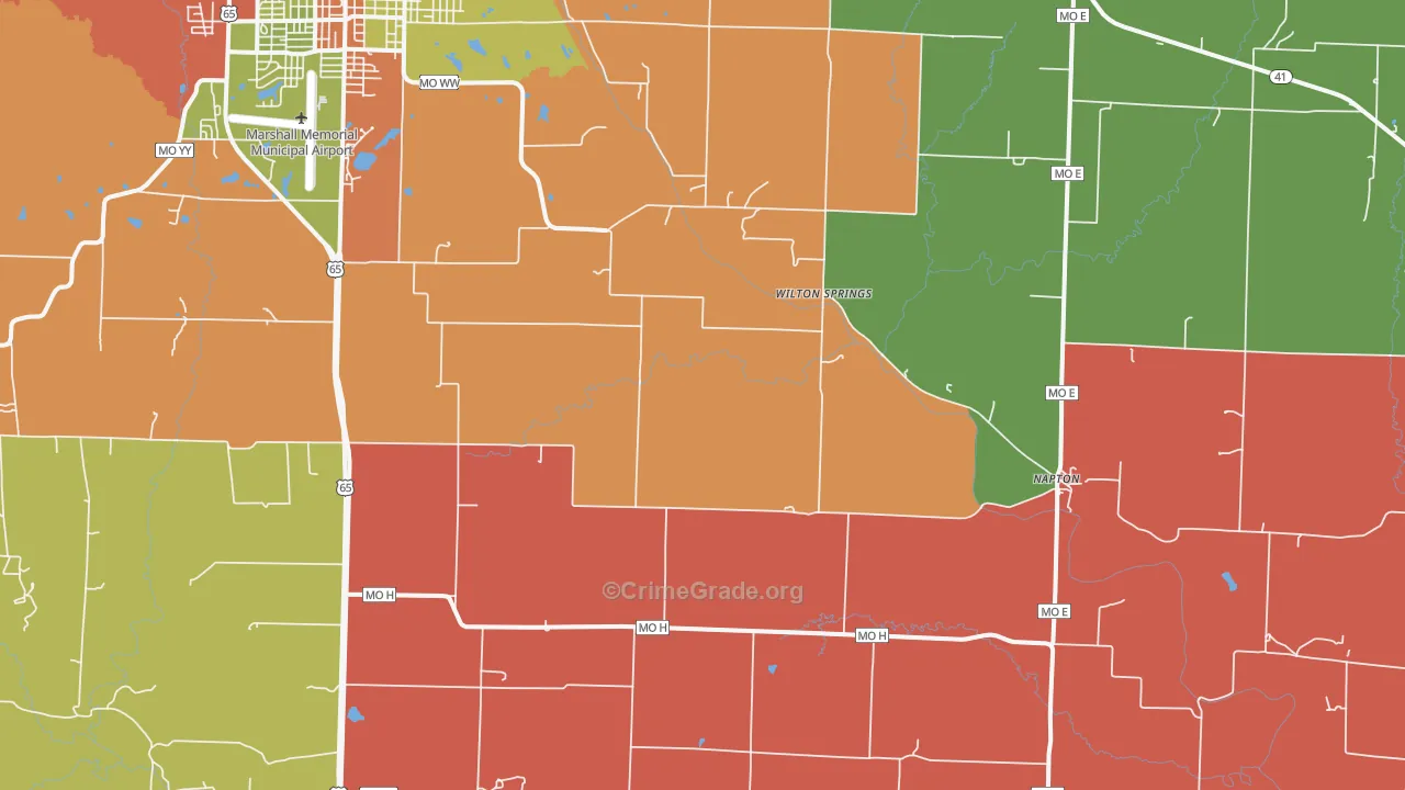 Napton, MO Map of Theft Rates