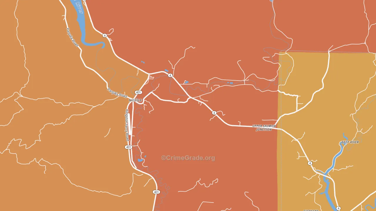 Naselle, WA Map of Theft Rates