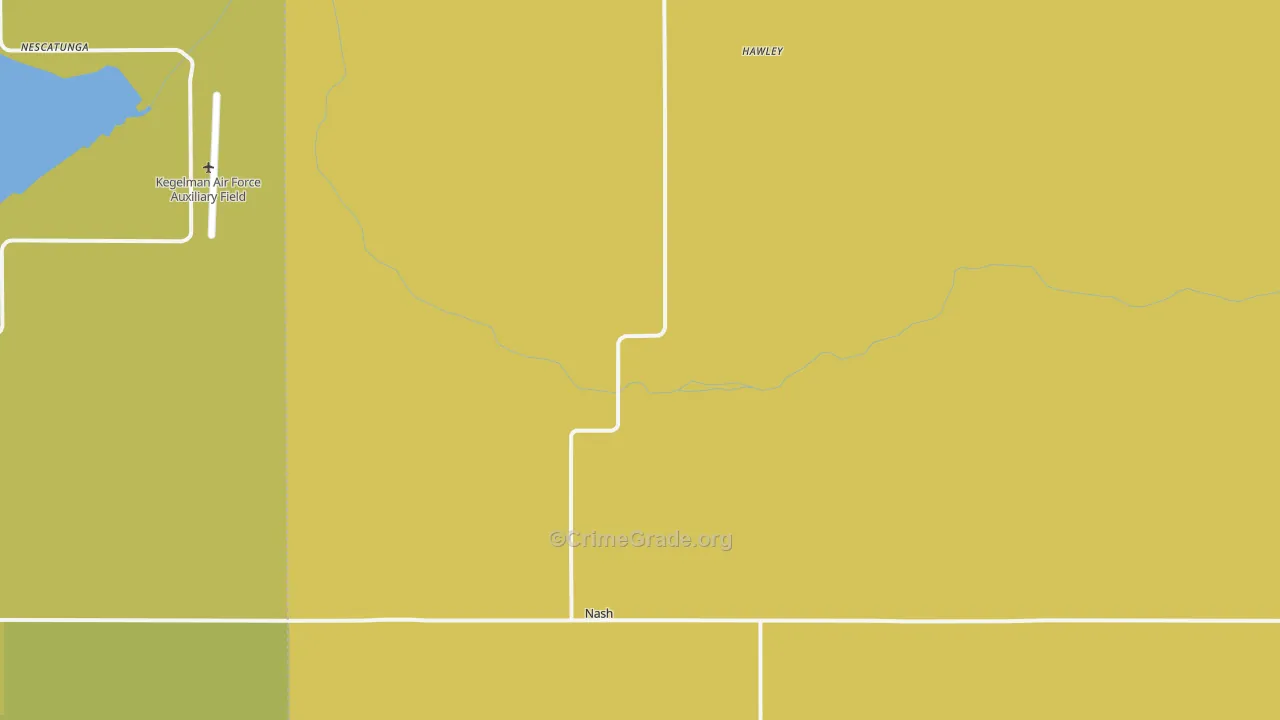 Nash, OK Map of Theft Rates