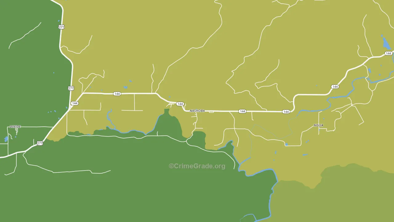 Nashoba, OK Map of Theft Rates