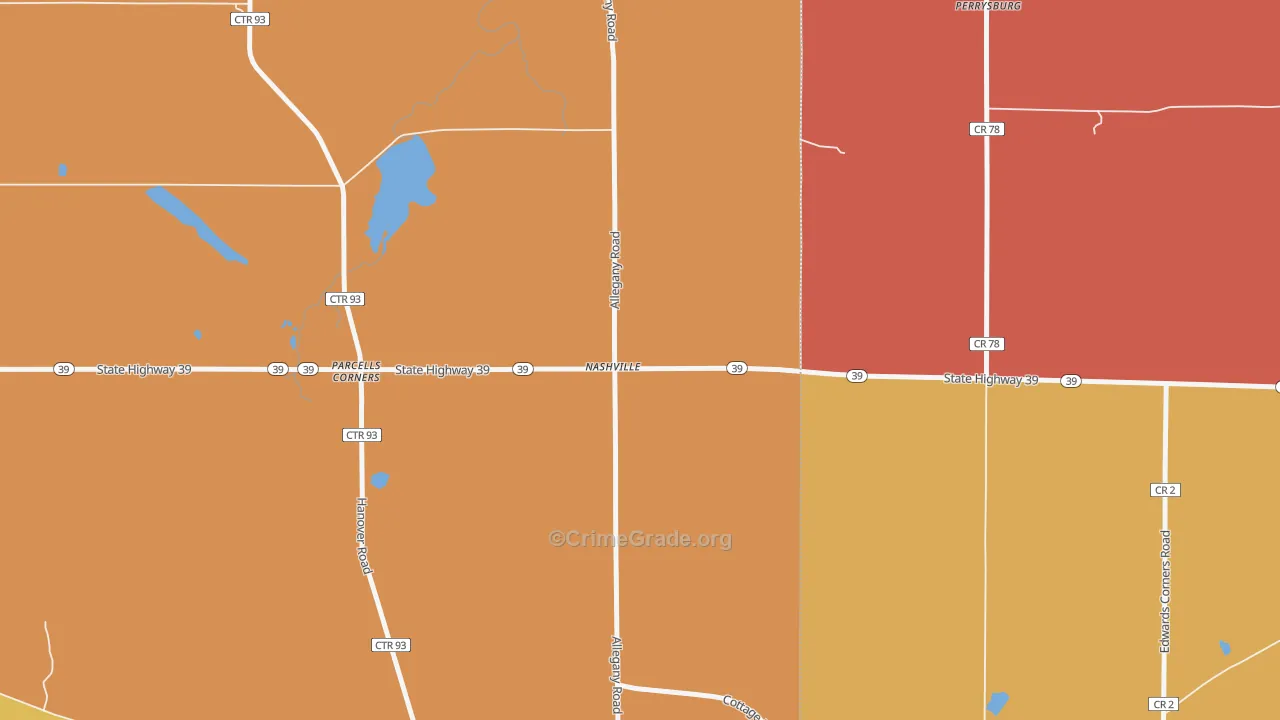 Nashville, NY Map of Theft Rates