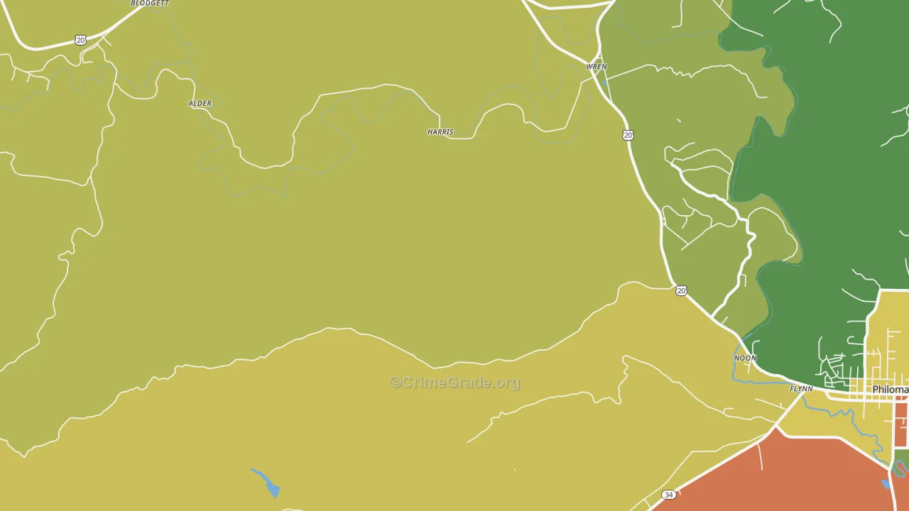 Nashville, OR Map of Theft Rates