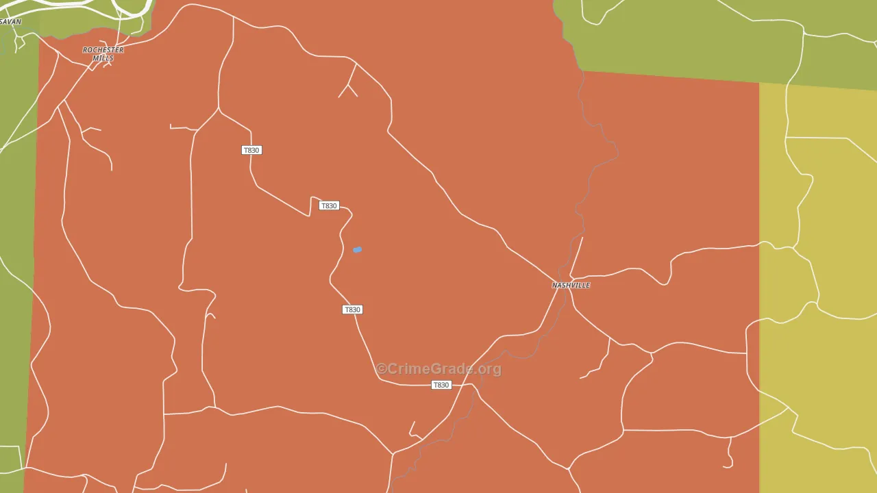 Nashville, PA Map of Theft Rates