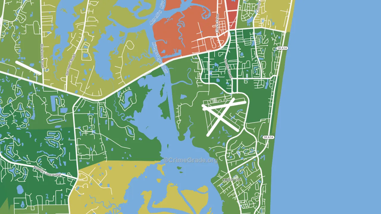 Nassau Village, FL Map of Theft Rates