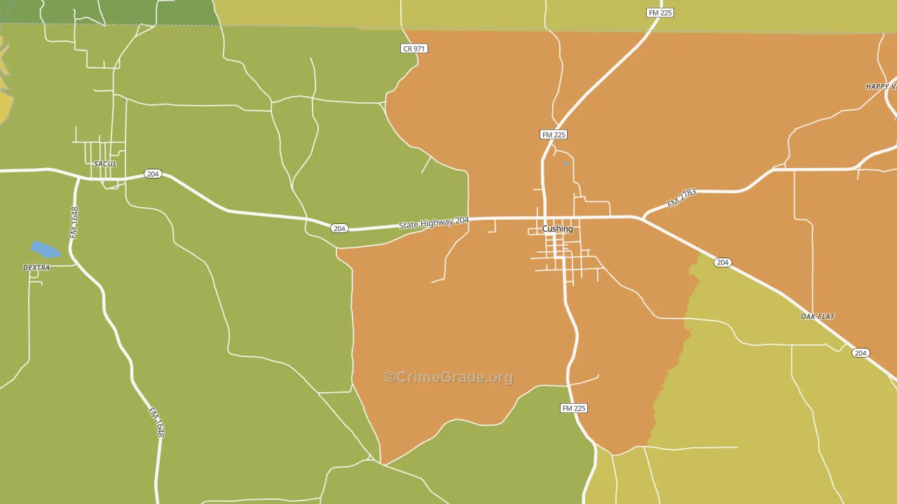 Nat, TX Map of Theft Rates