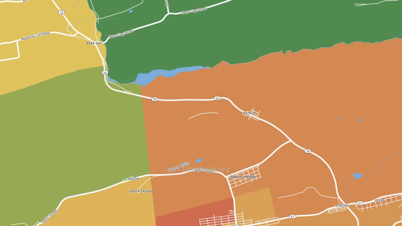 Natalie, PA Map of Theft Rates